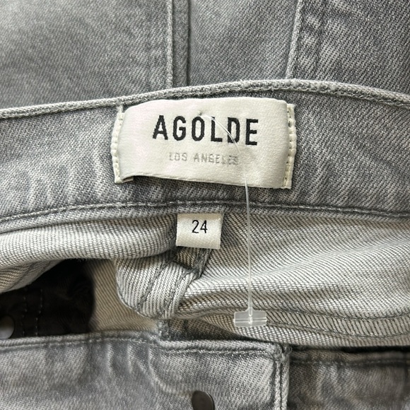 AGOLDE Nico High Rise Skinny Jeans Grey Sz 24 Organic Cotton Stretch NEW - Picture 9 of 15